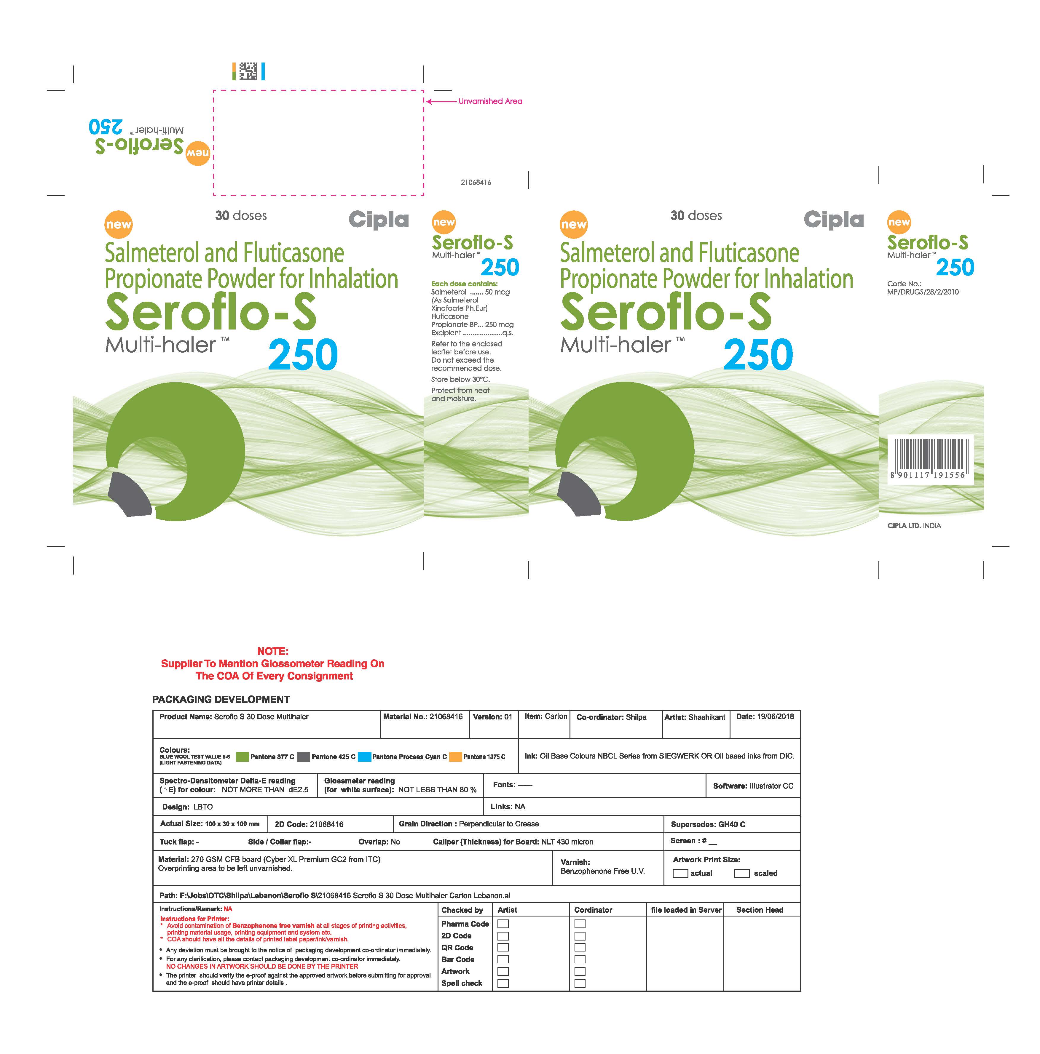 Seroflo-S Inhaler 25µg/250µg